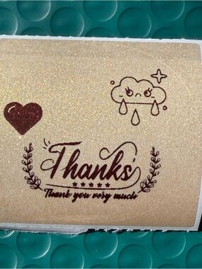 Gold & Black Transparent Glitter “Thanks” “Thank you very much” 50pcs only~